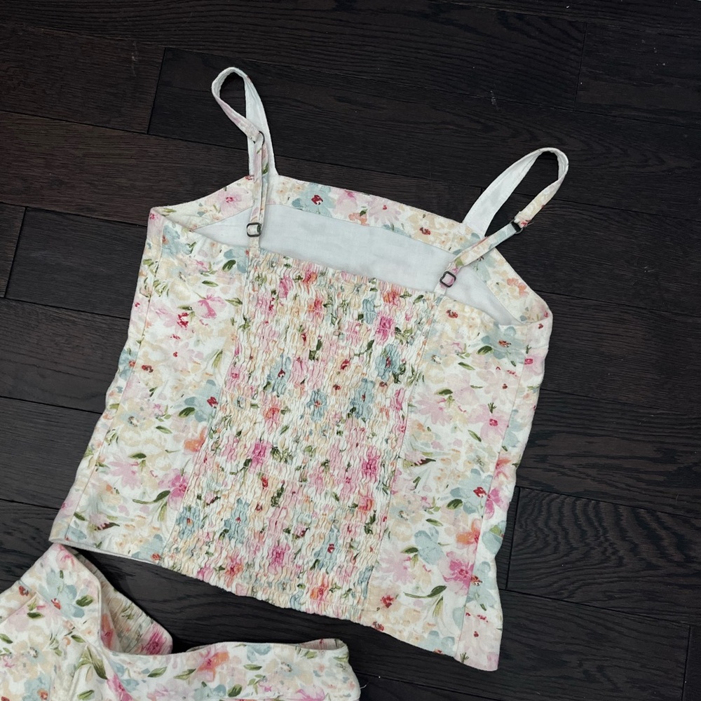 Abercrombie & Fitch ~ pink floral linen set - Picture 4 of 5